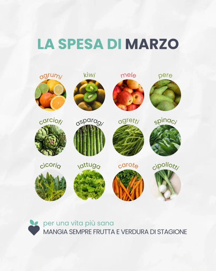 Frutta e verdura di stagione a marzo nutrizionista cernusco sul naviglio