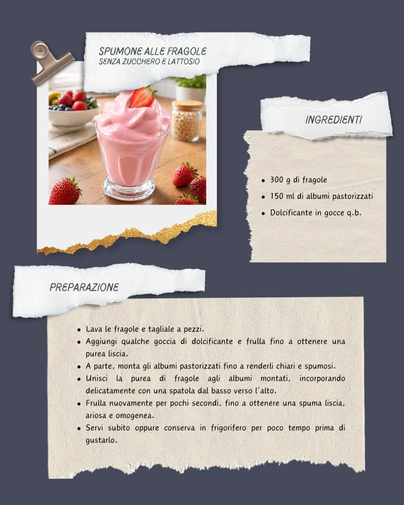 Spumone alle fragole senza zucchero e lattosio: ricetta fresca e leggera - liliana stabile - nutrizionista