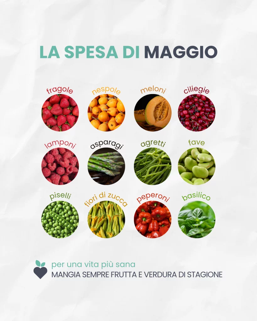 Frutta e verdura di Maggio - liliana stabile - nutrizionista