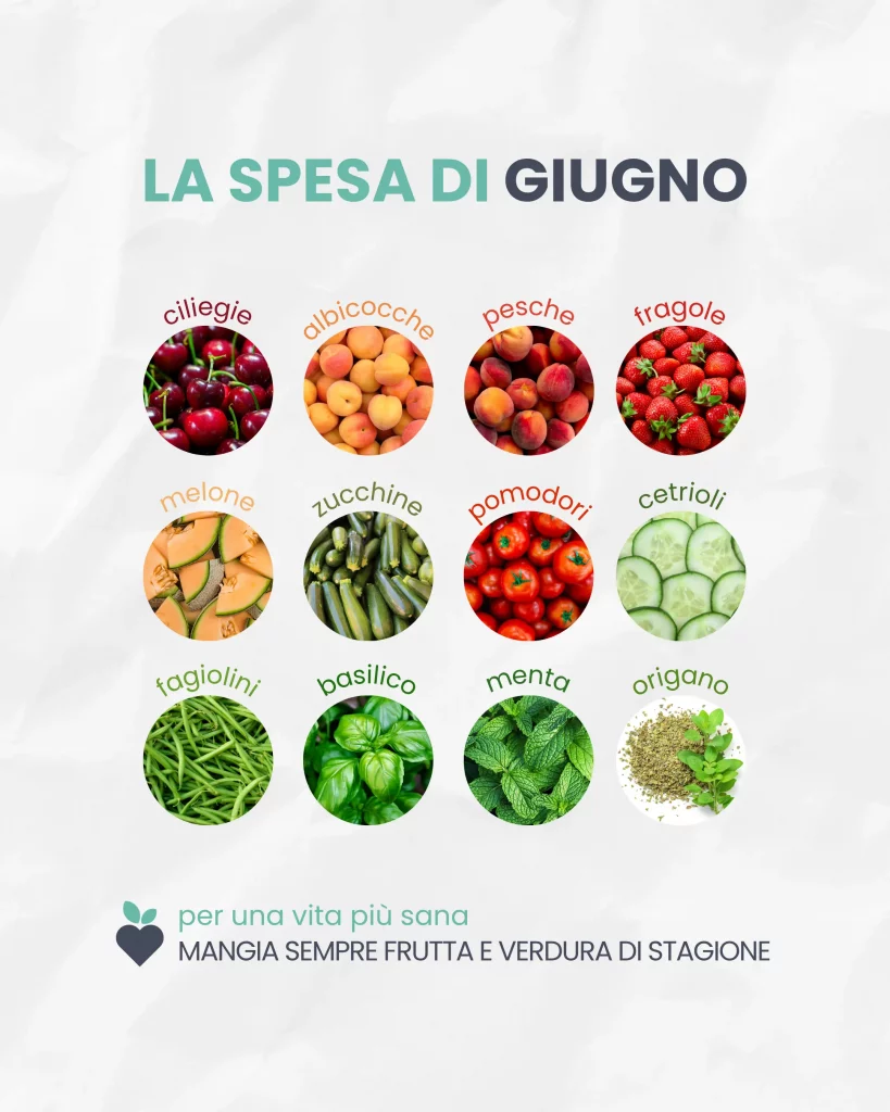 frutta e verdura di giugno - nutrizionista liliana stabile