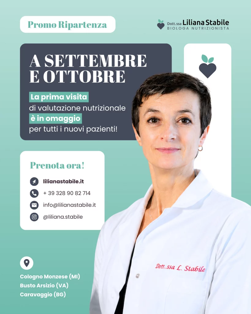 Prima visita nutrizionale gratuita in Lombardia - dottoressa Liliana Stabile