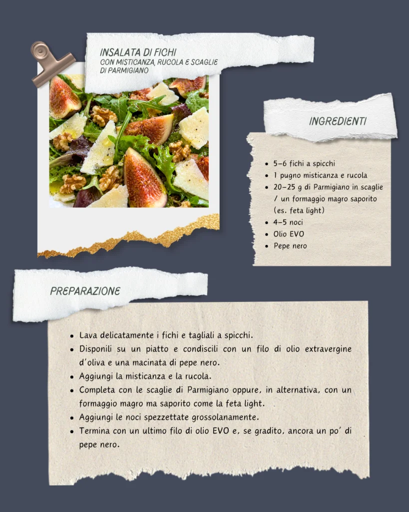 Insalata di fichi con rucola, noci e parmigiano - nutrizionista milano - liliana stabile