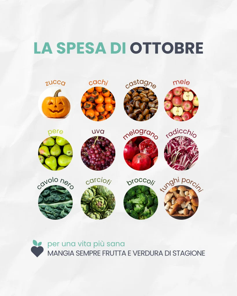 Frutta e verdura di ottobre: cosa mettere nel carrello